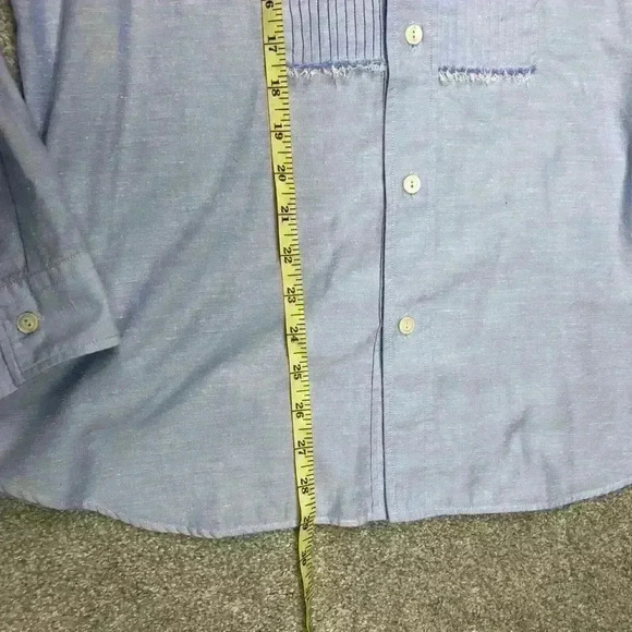 Tintoria Mattei 954 Men Shirt Blue Color Long Sleeves Pleated Panel Sz 40/15-3/4 - Picture 3 of 14